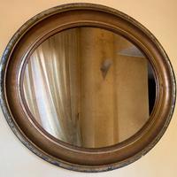 Specchio ovale vintage legno intagliato