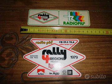 2 Adesivi Rally 4 Regioni Radio Più 1979