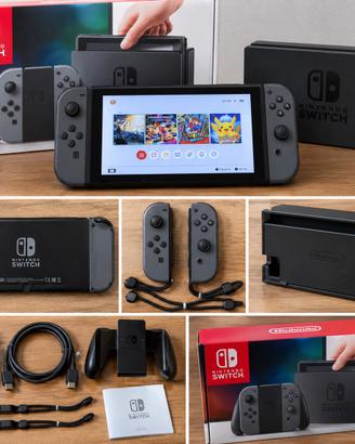 Nintendo switch nera e grigia