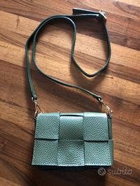 BORSA A TRACOLLA mini IN PELLE color VERDE