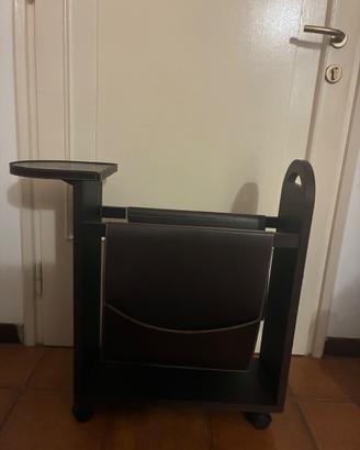 Portariviste in legno e pelle