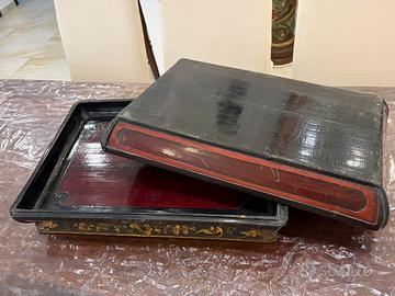 Antica scatola cinese laccata, 56x40x18 cm