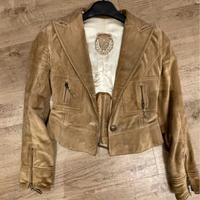 giacca in pelle scamosciata