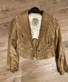 giacca in pelle scamosciata