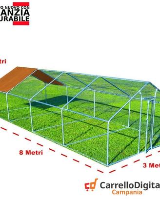 Recinto per Galline 3x8m x 2mH-24mq – arancio