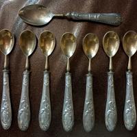Set di 8 cucchiaini placcate argento 800