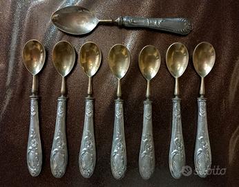 Set di 8 cucchiaini placcate argento 800