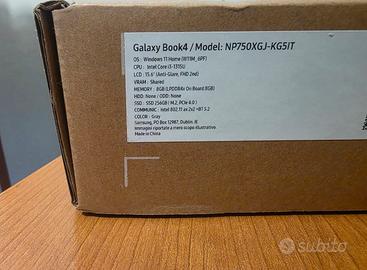 Galaxy Book 4 Notebook Samsung Sigillato i3