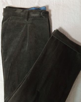 Pantaloni uomo velluto a coste verde scuro