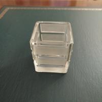 Portapenne in vetro patinato vintage anni 80 