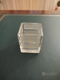 Portapenne in vetro patinato vintage anni 80 