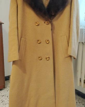 Cappotto vintage sartoriale collo pelliccia