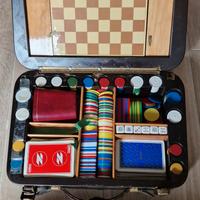 Roulette, dama, carte, fiches, valigia  multigioco