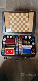 Roulette, dama, carte, fiches, valigia  multigioco