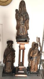 rarissime grandi sculture in legno Cina fine xvii 