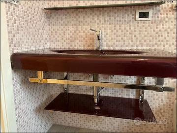 Mobile Lavabo in vetro  bordeaux- da bagno