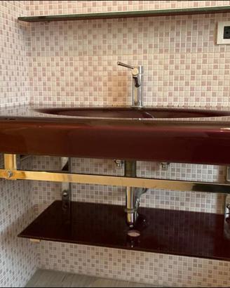 Mobile Lavabo in vetro  bordeaux- da bagno