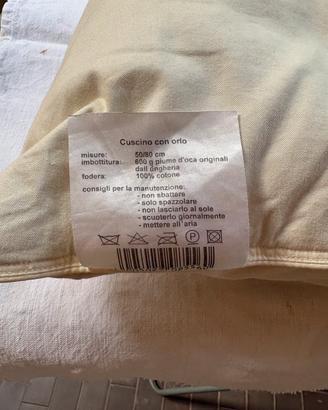 3 guanciali piuma d’oca 50×80 cm , 600 g 100% coto