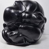 scultura vintage in legno esotico di buon auspicio