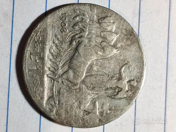 1 lira argento quadriga 1908