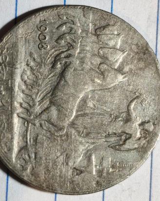 1 lira argento quadriga 1908