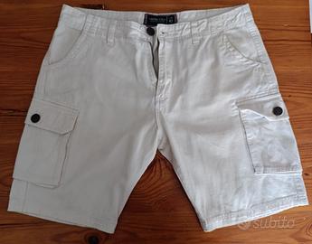 pantaloncini uomo bermuda cargo bianchi 