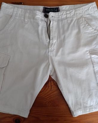 pantaloncini uomo bermuda cargo bianchi 