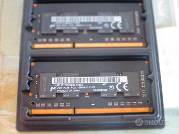 Kit 4gb RAM(2x2GB) DDR3 a 1600 MHz SODIMM Micron