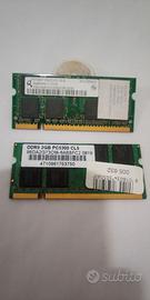 2 moduli 3GB Ram DDR2 SO-Dimm per Notebook Laptop