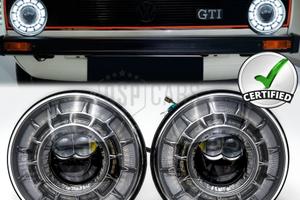 Fari LED 7'' per VW Golf 1 OMOLOGATI Angel Dinamic