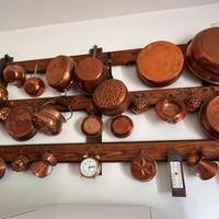  Batteria completa pentole e stampi in rame stagna