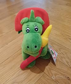 Peluche Grisu - Green & Red Firefighter Dragon Plu