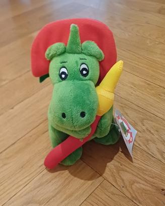 Peluche Grisu - Green & Red Firefighter Dragon Plu