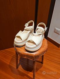 Elvio Zanon sandalo alto Numero 38 color panna