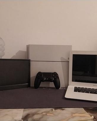 PlayStation +monitor+PC +joystick originale e cavi
