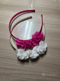 cerchietti bimba brums con fiori in tessuto