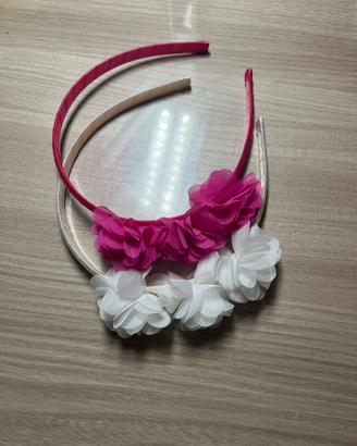 cerchietti bimba brums con fiori in tessuto