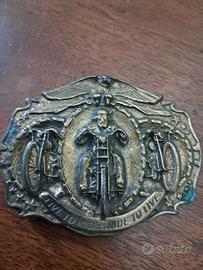 Fibbia per cintura  " Live to ride. ride to live"