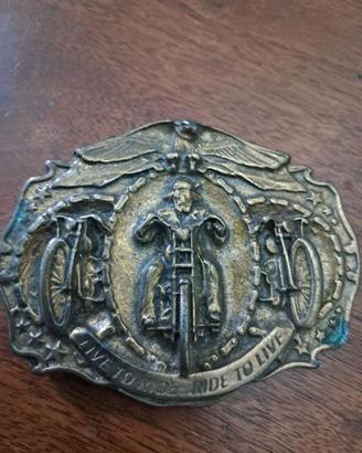 Fibbia per cintura  " Live to ride. ride to live"