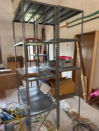2 scaffali metallici da magazzino 120x60x240