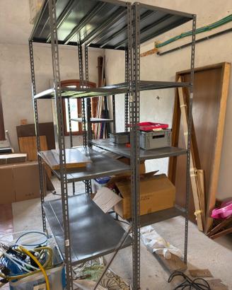 2 scaffali metallici da magazzino 120x60x240