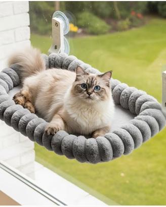 Amaca per Gatti da Finestra con Ventose Ripiegabil