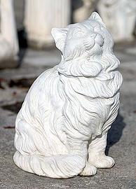 Statua cemento gatto a pelo lungo