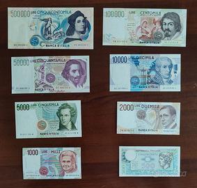 LOTTO 8 BANCONOTE FDS ULTIME LIRE EMESSE