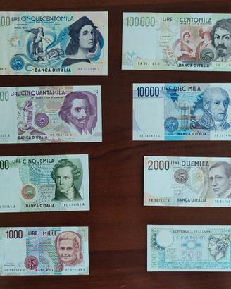 LOTTO 8 BANCONOTE FDS ULTIME LIRE EMESSE