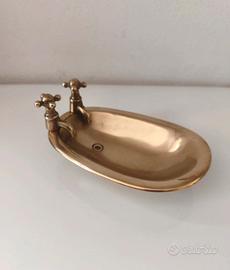 Portasapone vintage in ottone 