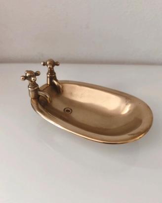 Portasapone vintage in ottone 