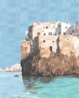 Presso Polignano serigrafia Aldo Riso 30x21