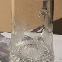 Boccale birra vetro inciso Warsteiner coperchio