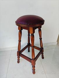 Sgabello alto in legno stile inglese